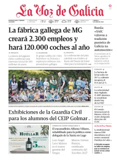 Portada de La Voz de Galicia (Deza y Tabeirós), 2 de junio de 2026