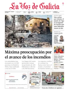 Portada de La Voz de Galicia (Deza y Tabeirós), 26 de julio de 2026
