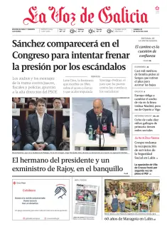 Portada de La Voz de Galicia (Deza y Tabeirós), 29 de mayo de 2026