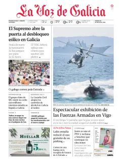 Portada de La Voz de Galicia (Deza y Tabeirós), 30 de mayo de 2026