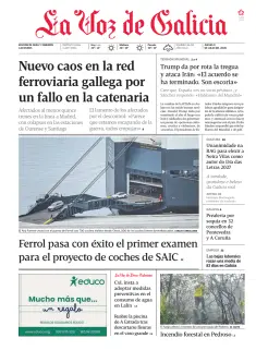 Portada de La Voz de Galicia (Deza y Tabeirós), 9 de julio de 2026