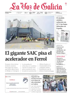 Portada de La Voz de Galicia (Ferrol), 10 de julio de 2026