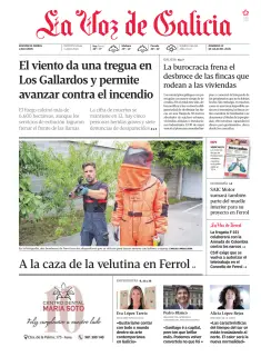 Portada de La Voz de Galicia (Ferrol), 12 de julio de 2026
