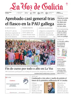 Portada de La Voz de Galicia (Ferrol), 12 de junio de 2026