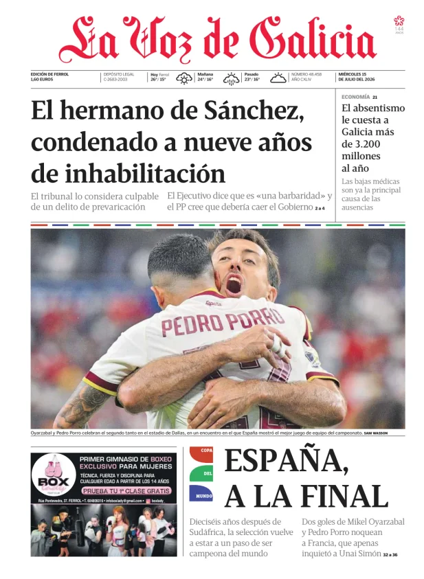 La Voz de Galicia (Ferrol) — 15/07