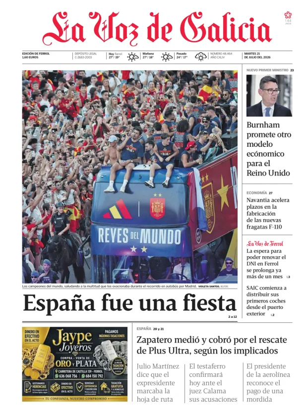 La Voz de Galicia (Ferrol) — 21/07