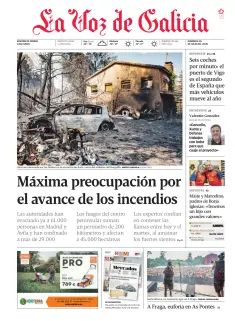 Portada de La Voz de Galicia (Ferrol), 26 de julio de 2026