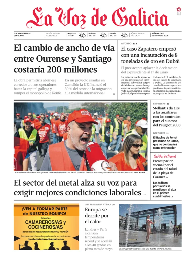 La Voz de Galicia (Ferrol) — 27/05