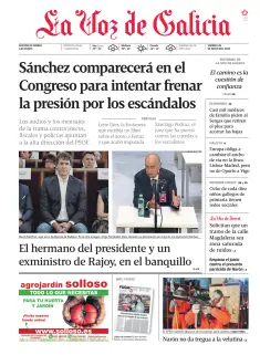 Portada de La Voz de Galicia (Ferrol), 29 de mayo de 2026
