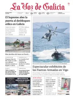 Portada de La Voz de Galicia (Ferrol), 30 de mayo de 2026