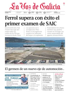 Portada de La Voz de Galicia (Ferrol), 9 de julio de 2026