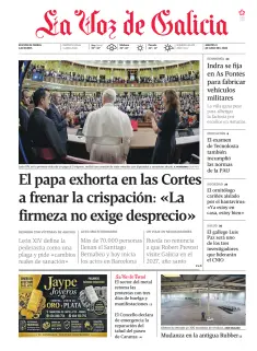 Portada de La Voz de Galicia (Ferrol), 9 de junio de 2026