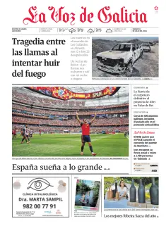 Portada de La Voz de Galicia (Lemos), 11 de julio de 2026