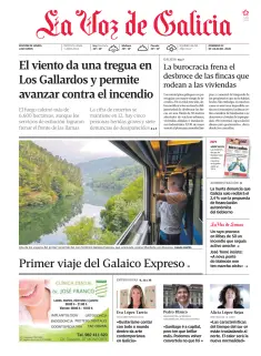 Portada de La Voz de Galicia (Lemos), 12 de julio de 2026