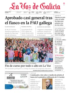Portada de La Voz de Galicia (Lemos), 12 de junio de 2026
