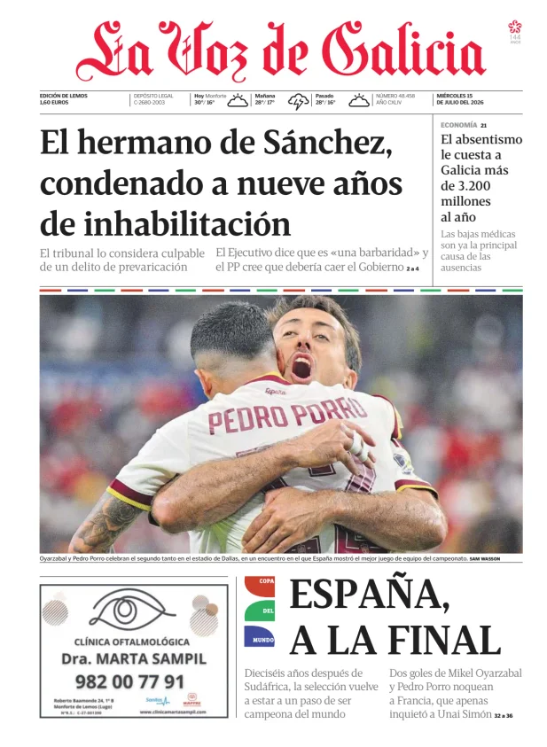 La Voz de Galicia (Lemos) — 15/07