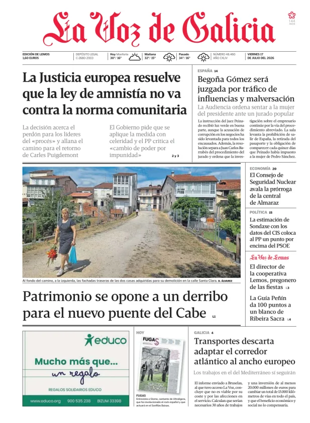 La Voz de Galicia (Lemos) — 17/07