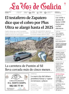 Portada de La Voz de Galicia (Lemos), 22 de julio de 2026