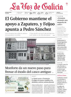 Portada de La Voz de Galicia (Lemos), 23 de julio de 2026
