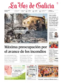 Portada de La Voz de Galicia (Lemos), 26 de julio de 2026