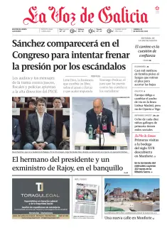 Portada de La Voz de Galicia (Lemos), 29 de mayo de 2026