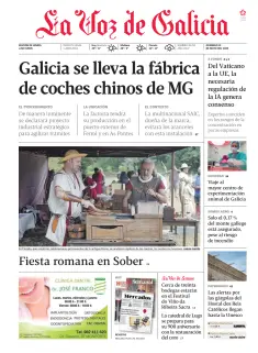 Portada de La Voz de Galicia (Lemos), 31 de mayo de 2026