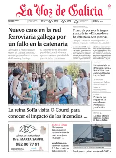 Portada de La Voz de Galicia (Lemos), 9 de julio de 2026