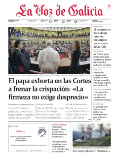 Portada de La Voz de Galicia (Lemos), 9 de junio de 2026