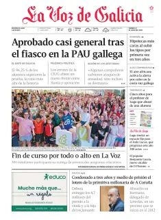 Portada de La Voz de Galicia (Lugo), 12 de junio de 2026