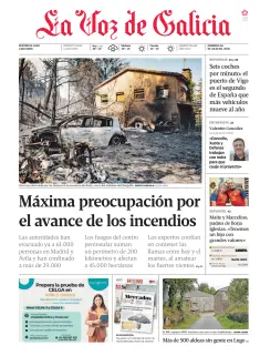 Portada de La Voz de Galicia (Lugo), 26 de julio de 2026