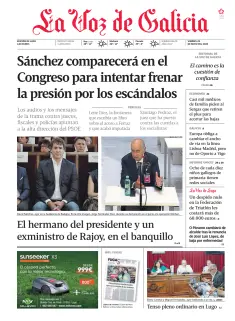 Portada de La Voz de Galicia (Lugo), 29 de mayo de 2026