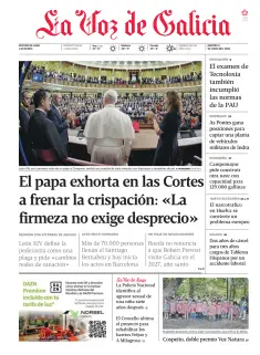 Portada de La Voz de Galicia (Lugo), 9 de junio de 2026