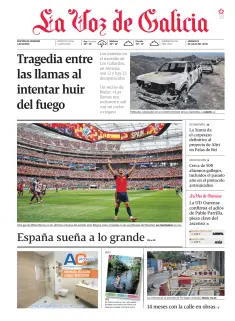 Portada de La Voz de Galicia (Ourense), 11 de julio de 2026