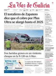 Portada de La Voz de Galicia (Ourense), 22 de julio de 2026