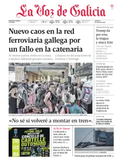 Portada de La Voz de Galicia (Ourense), 9 de julio de 2026