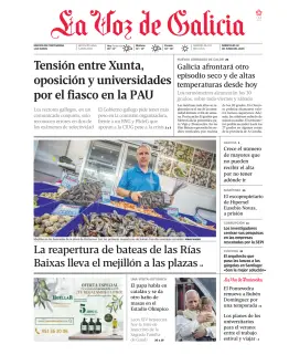 Portada de La Voz de Galicia (Pontevedra), 10 de junio de 2026