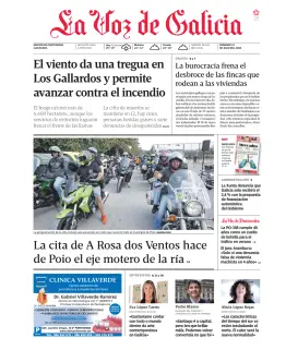 Portada de La Voz de Galicia (Pontevedra), 12 de julio de 2026
