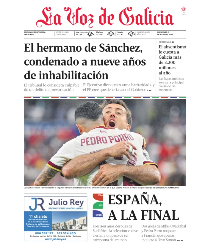 La Voz de Galicia (Pontevedra) — 15/07