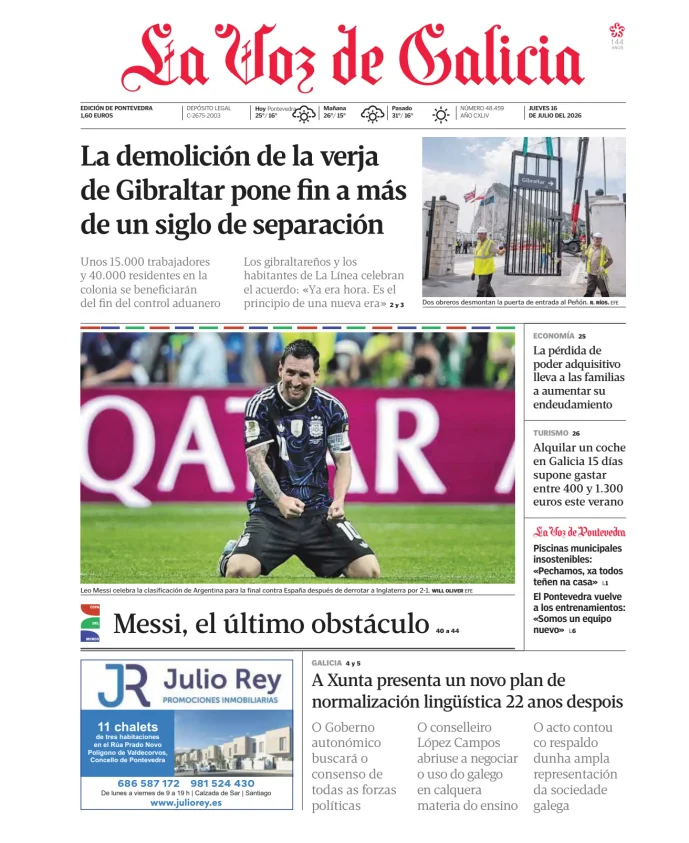 La Voz de Galicia (Pontevedra) — 16/07