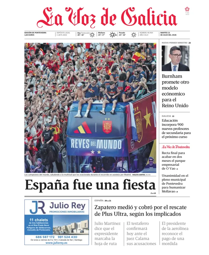 La Voz de Galicia (Pontevedra) — 21/07