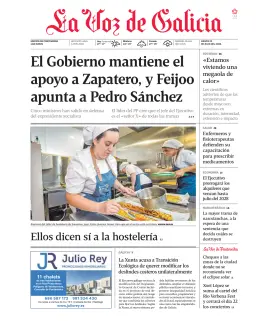 Portada de La Voz de Galicia (Pontevedra), 23 de julio de 2026