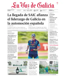 Portada de La Voz de Galicia (Pontevedra), 3 de junio de 2026