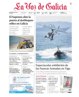Portada de La Voz de Galicia (Pontevedra), 30 de mayo de 2026