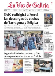 Portada de La Voz de Galicia (Santiago), 10 de julio de 2026