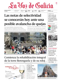 Portada de La Voz de Galicia (Santiago), 11 de junio de 2026