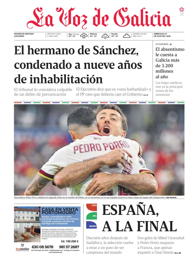 La Voz de Galicia (Santiago) — 15/07