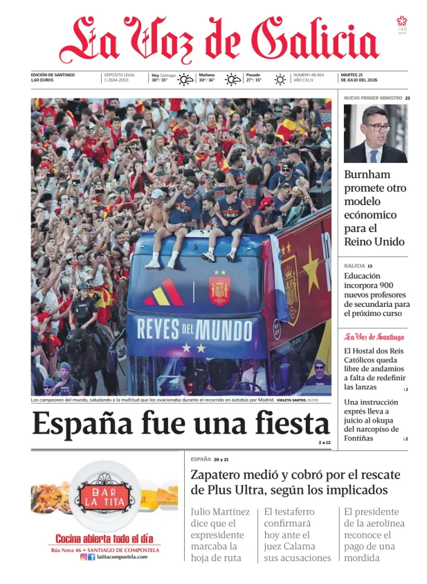 La Voz de Galicia (Santiago) — 21/07