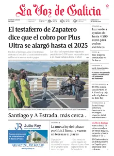 Portada de La Voz de Galicia (Santiago), 22 de julio de 2026