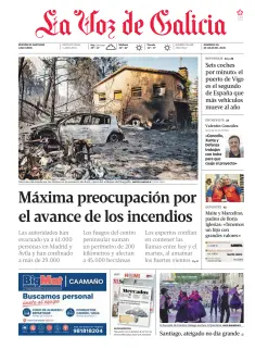 Portada de La Voz de Galicia (Santiago), 26 de julio de 2026