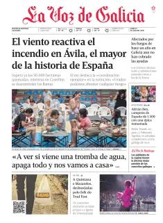 Portada de La Voz de Galicia (Santiago), 27 de julio de 2026